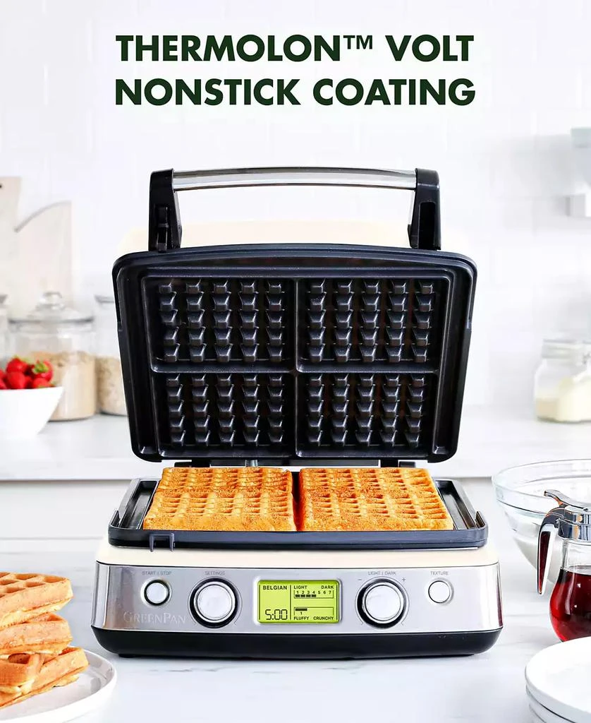 Greenpan Elite 4-Square Nonstick Belgian & Regular Waffle Maker 2