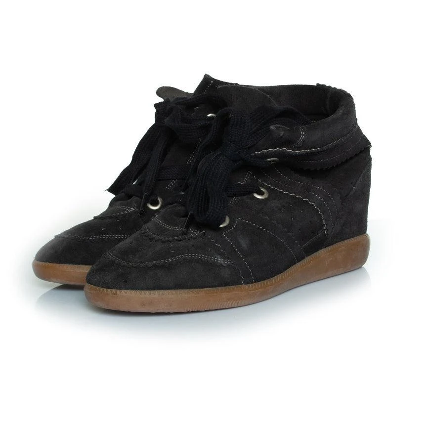 Isabel Marant bobby suede trainers in black 1