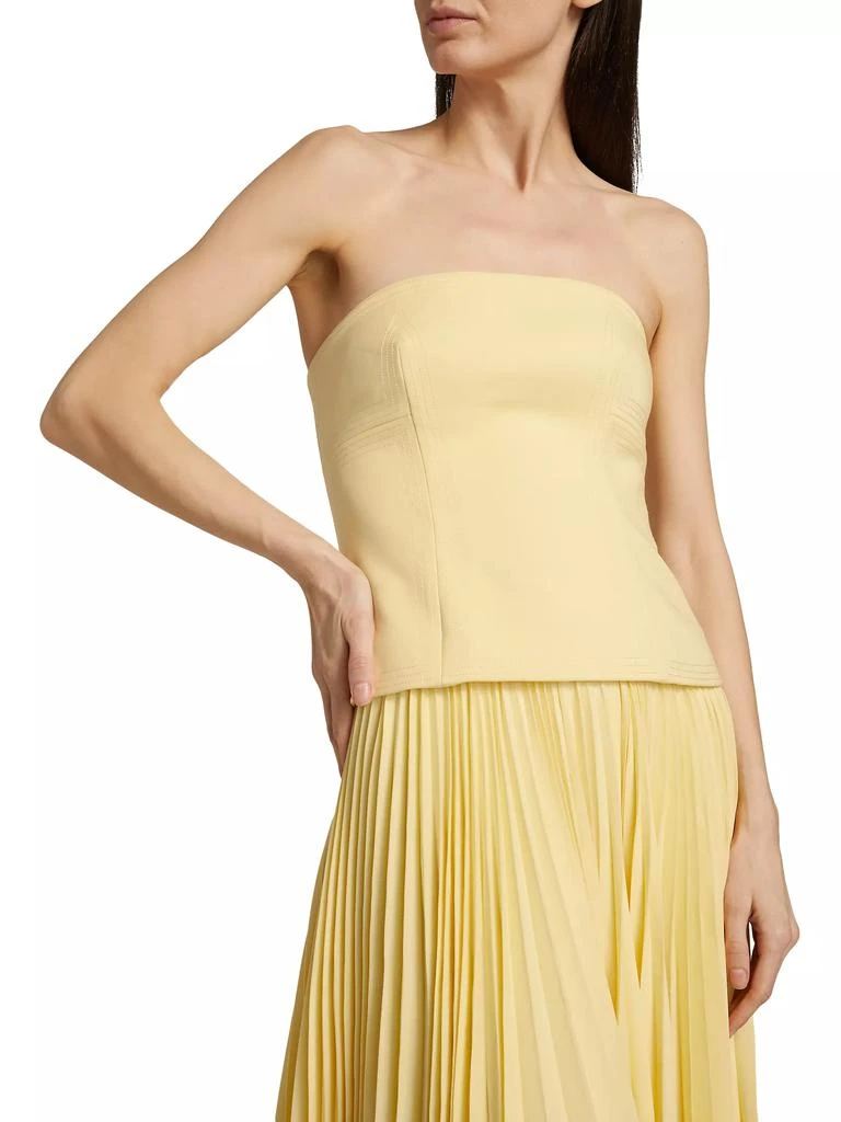 Acler Brayswick Pleated Strapless Maxi-Dress 6