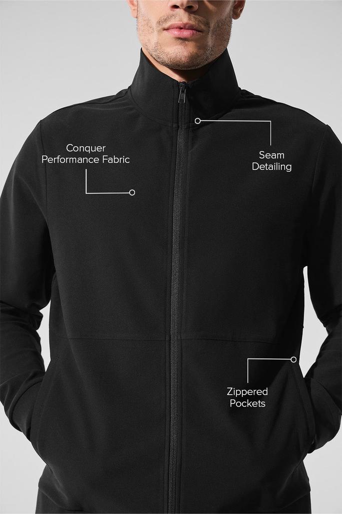 Alo Conquer Max Mock Neck Full Zip - Black