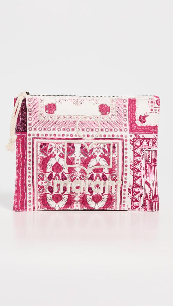 【送料&関税込】Isabel Marant Netia Logo Embroidered Clutch Isabel Marant Netia Logo Embroidered Clutch Bag in Black | Lyst
