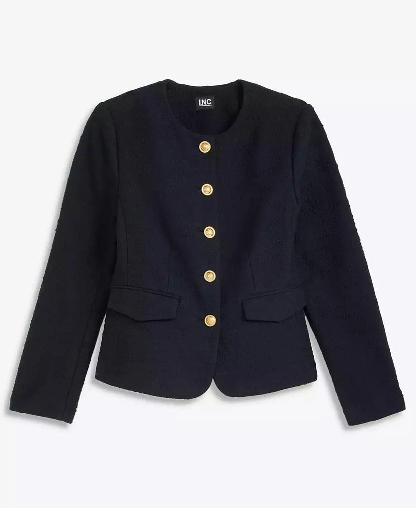 INC International Women
s Collarless Cotton Tweed Jacket, Macy
s Exclusive 6