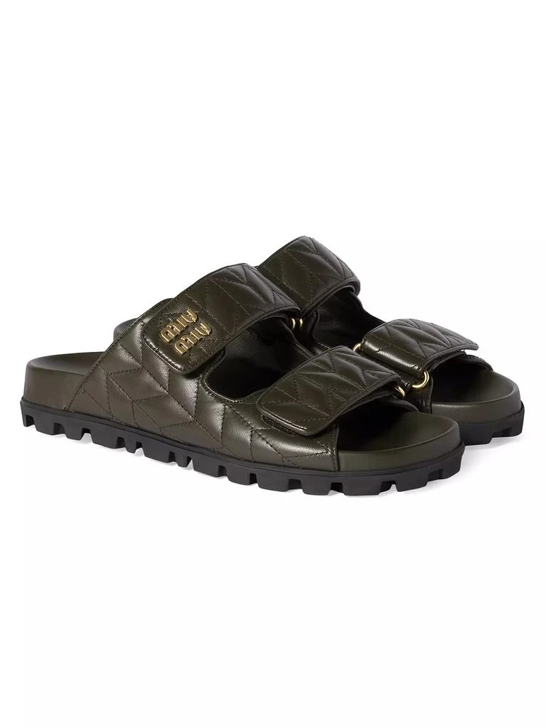 Miu Miu Fussbett Matelassé Leather Sandals 2