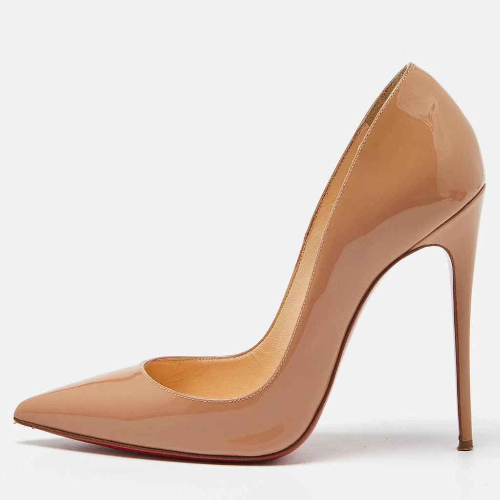 Christian Louboutin Christian Louboutin Beige Patent Leather Pigalle Pointed Toe Pumps Size 36 1