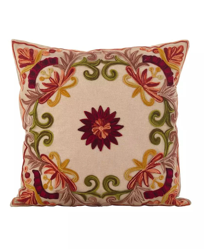 Saro Lifestyle Embroidered Decorative Pillow, 18" x 18" 4