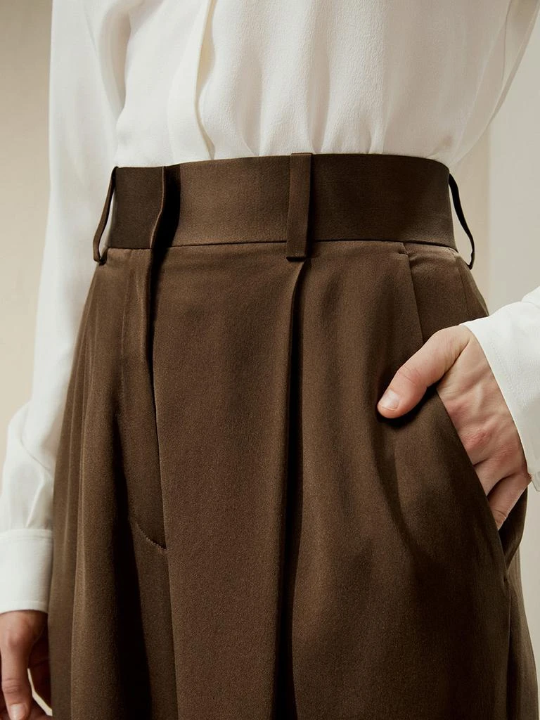 LILYSILK High-Waisted Wide Leg Dense Silk Pants for Women 4