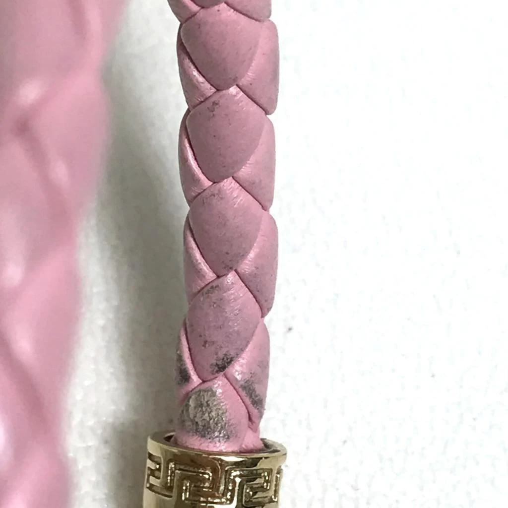 Versace gold pink Leather Metal Charm Bracelet (Pre-Owned) 5