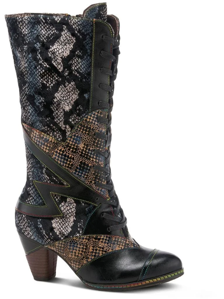 L'Artiste by Spring Step Malagie Ve Womens Leather Toe Cap Zipper Mid-Calf Boots 1