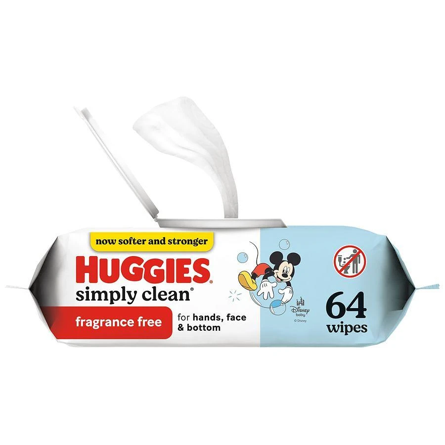 Huggies Simply Clean Baby Wipes, Flip-Top Pack Fragrance Free, 64