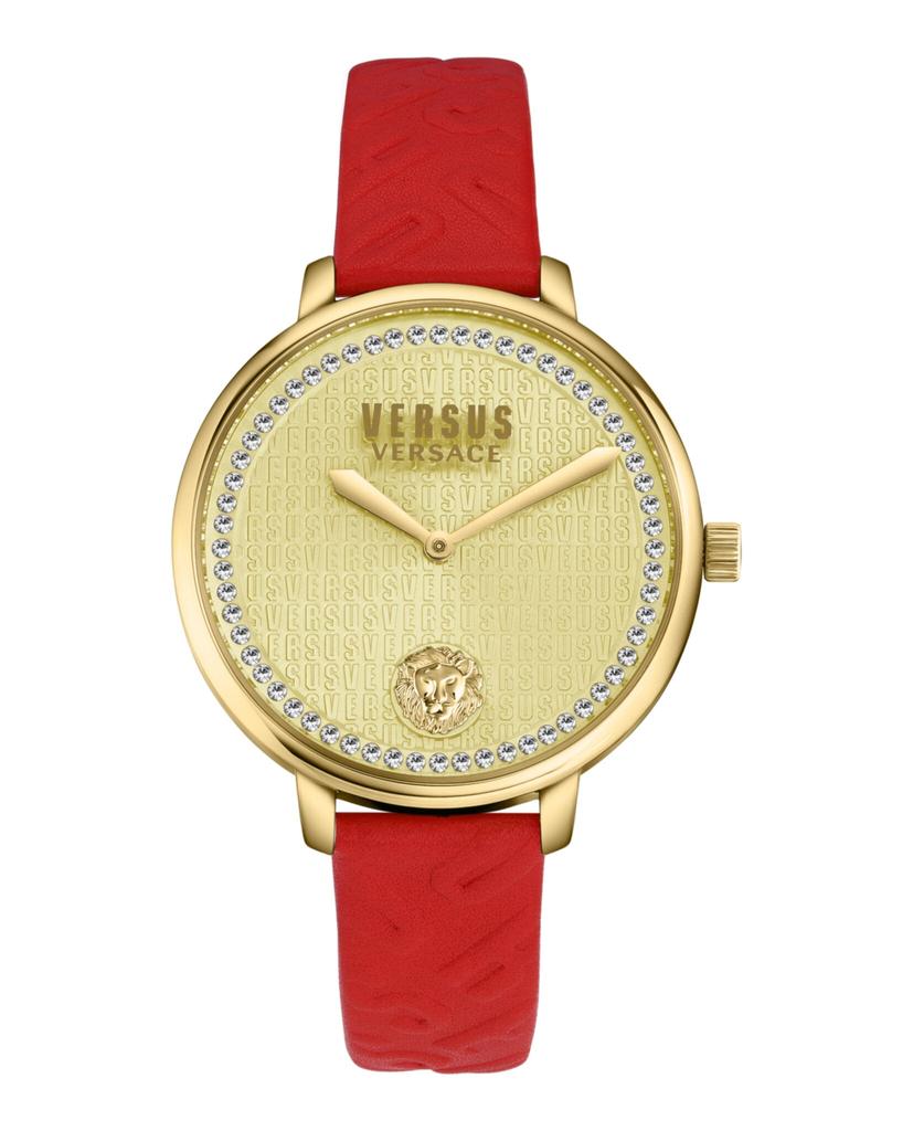 Versus Versace La Villette Crystal Leather Watch