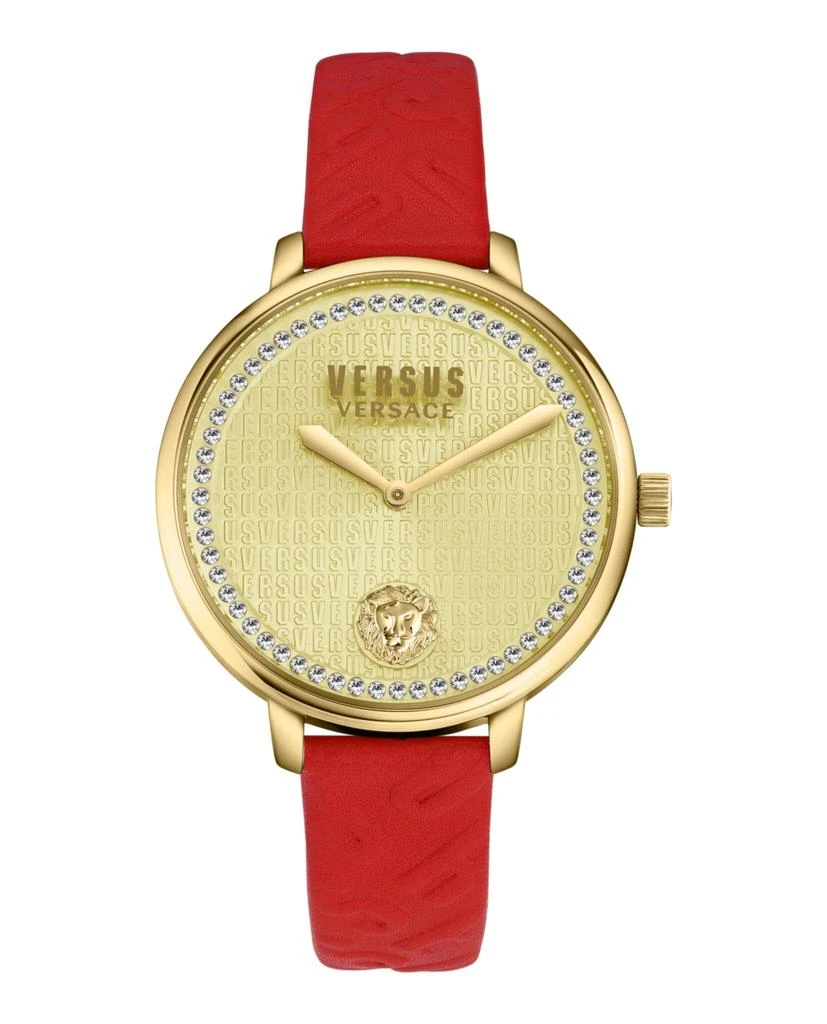 Versus Versace La Villette Crystal Leather Watch 1