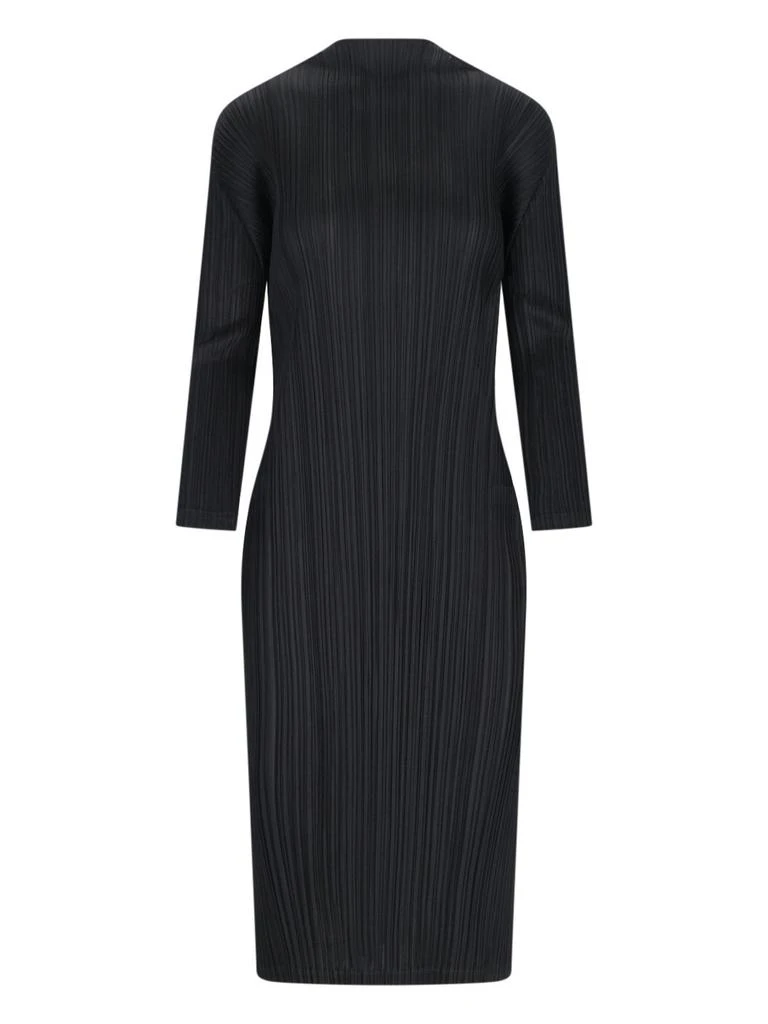 Pleats Please Pleats Please Issey Miyake Pleated Side Slit Midi Dress 1
