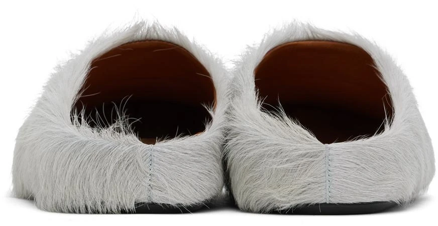 Marni Gray Long-Hair Calfskin Fussbett Sabot Loafers 2