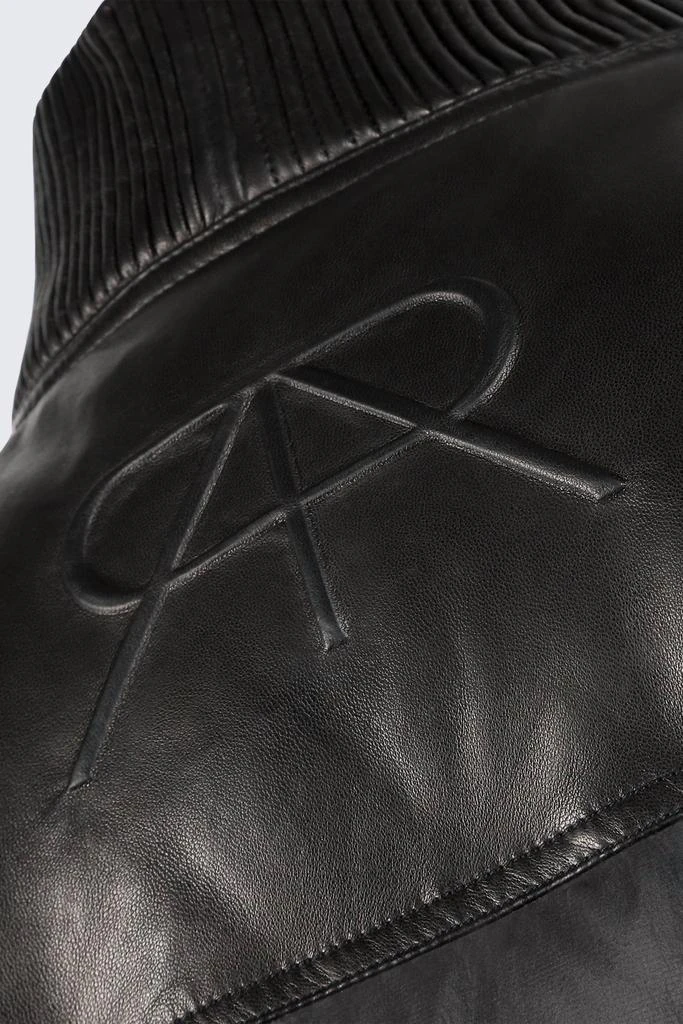 RTA Men's Leather Contrast Puffer Jacket In Black 4