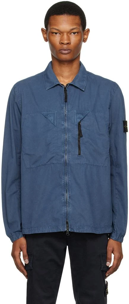 Stone Island Navy Garment-Dyed Jacket 1