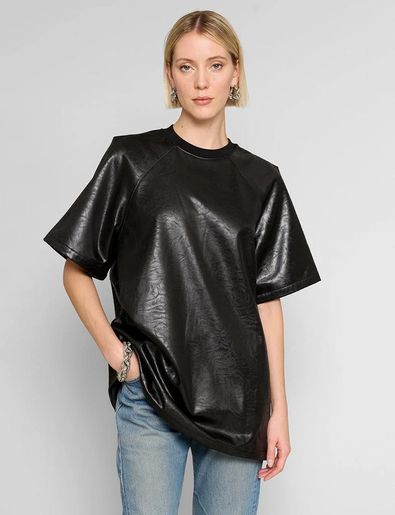 Pixie Market Black Leather T-Shirt 1