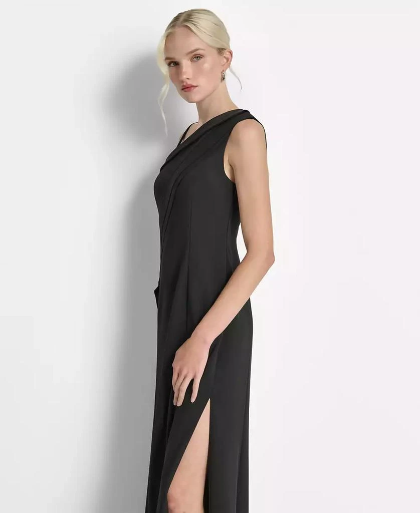 DKNY Women's One-Shoulder Side-Slit Ruffle Gown 4
