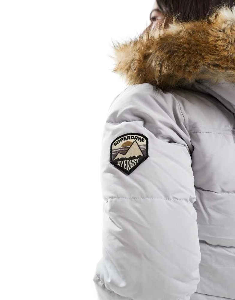 Superdry Superdry City padded bomber jacket in off grey 4