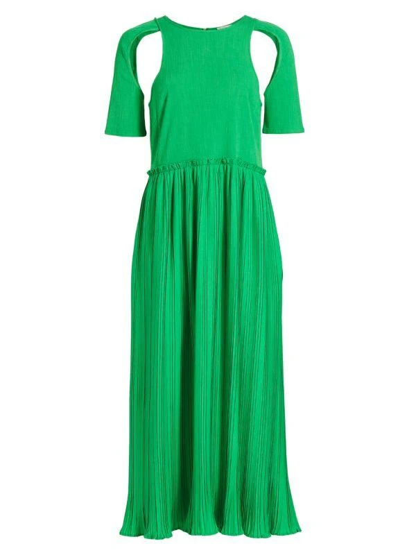 Deveaux New York Adina Pleated Shoulder Cut Out Midi-Dress 6