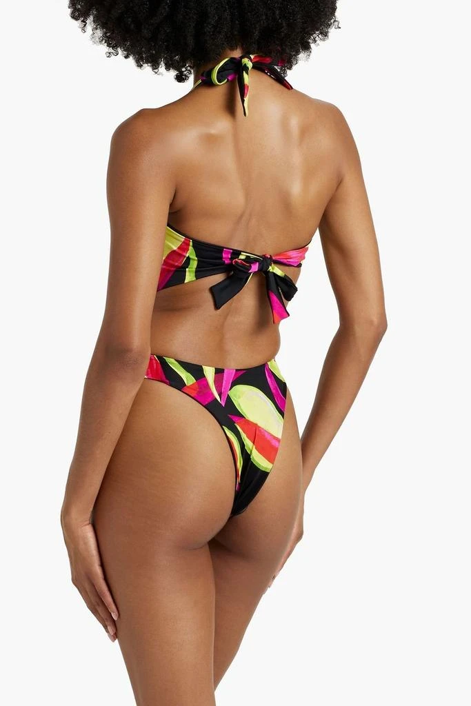 LOUISA BALLOU Cutout printed halterneck swimsuit 3