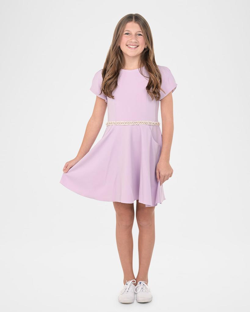 Zoe Girl's Joyce Dress W/ Embellished Waistband, Size 7-16