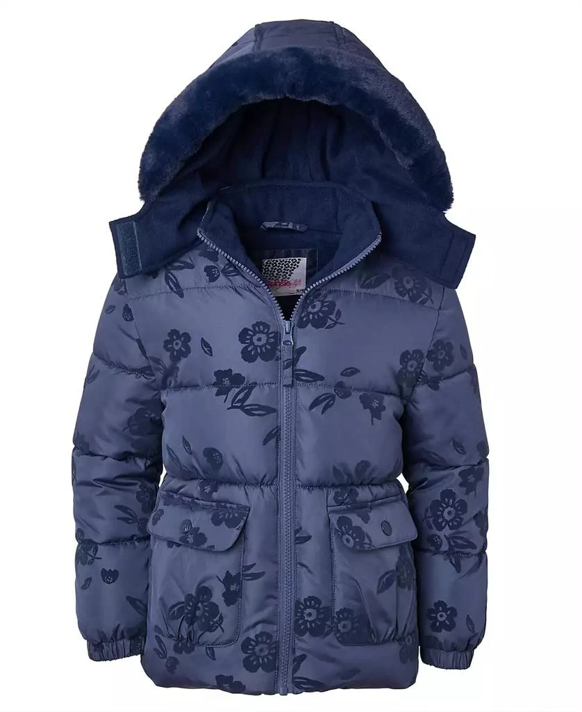 Kensie Big Girls
 Flocked Floral Puffer Jacket