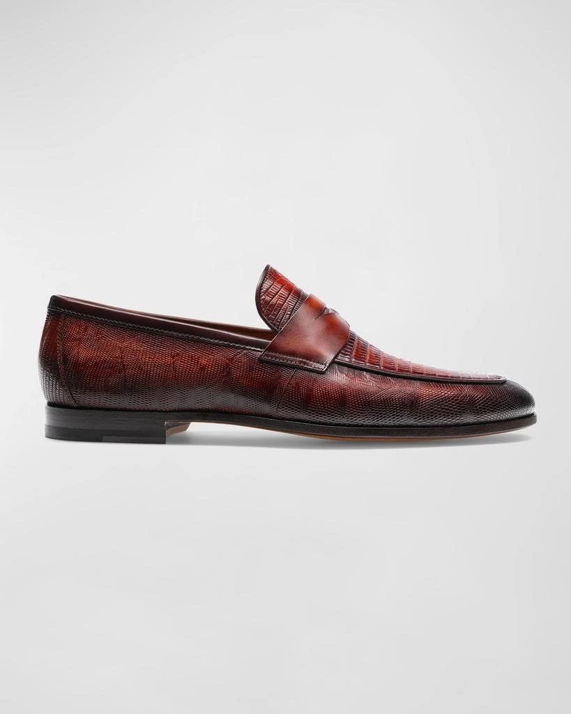 Magnanni Men's Vincente Lizard Penny Loafers 1