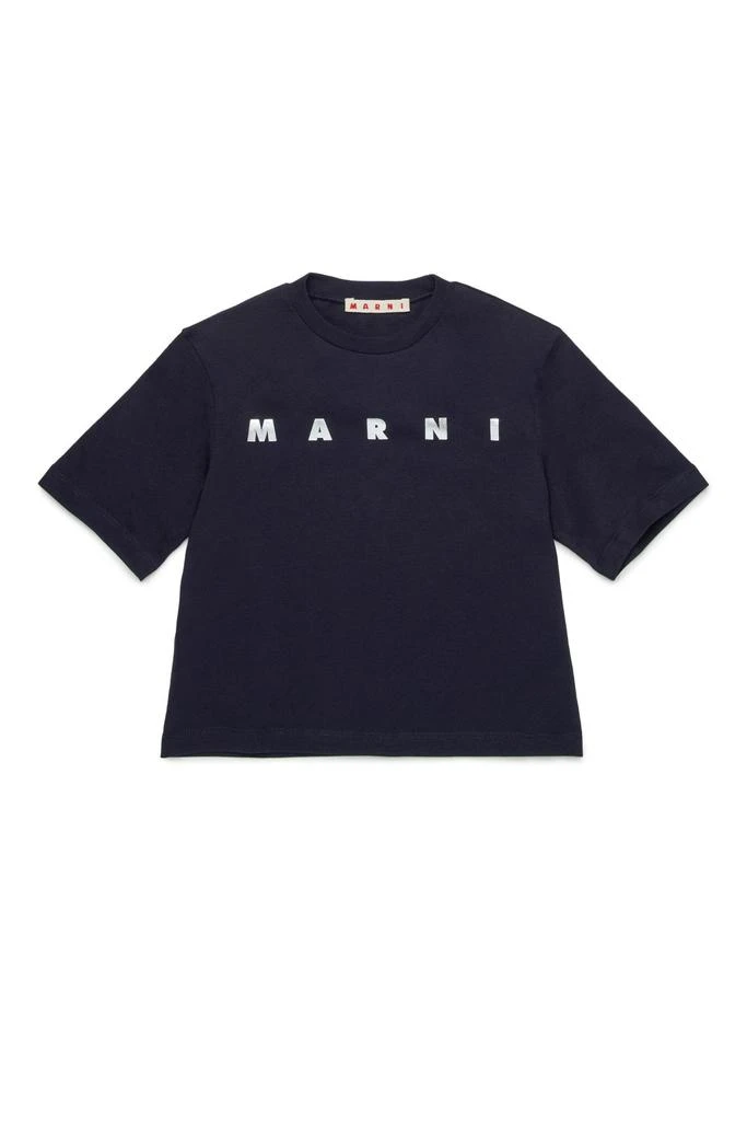 Marni Marni Kids Logo Printed Cropped T-Shirt 1