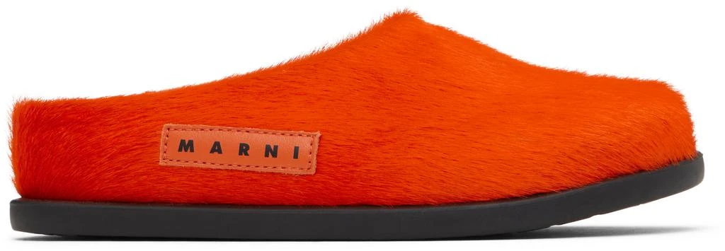Marni Kids Orange Fussbett Sabot Mules 1