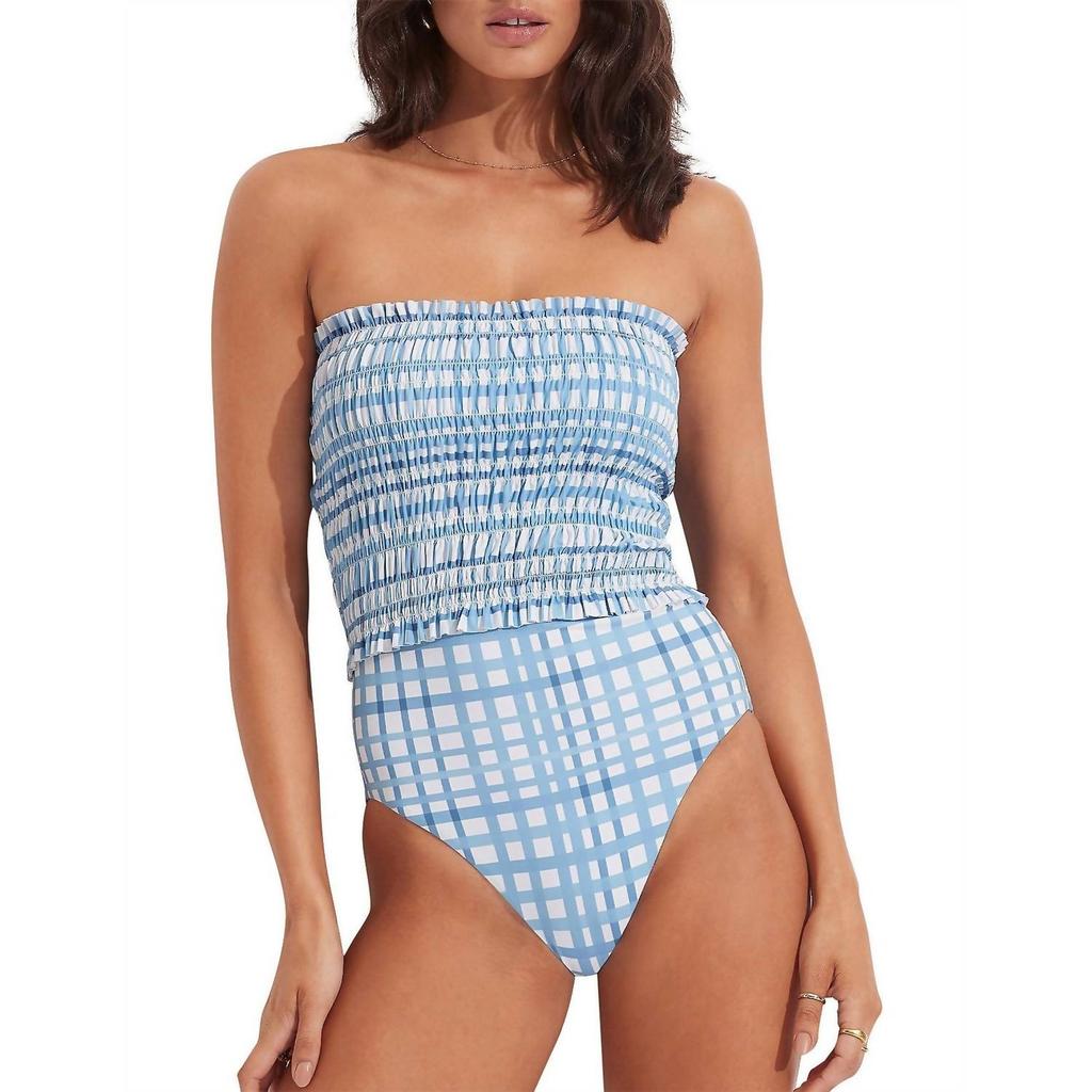 Seafolly Seafolly - Check Shirred Bandeau One Piece