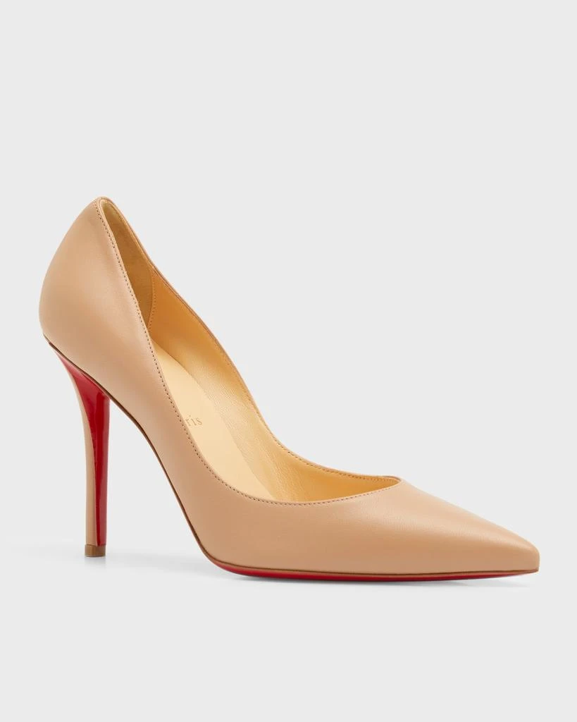 Christian Louboutin Apostrophy Leather Pointed Red-Sole Pumps 3