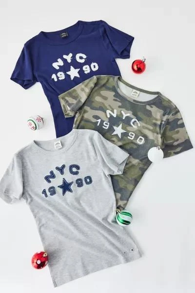 Urban Outfitters NYC 1990 Graphic Camo Baby Tee 5
