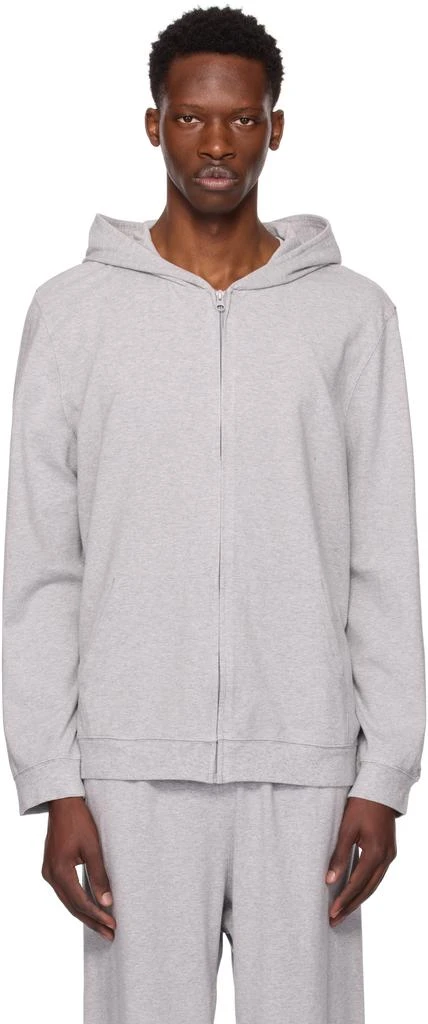 SKIMS Gray Jersey Lounge Zip Up Hoodie 1