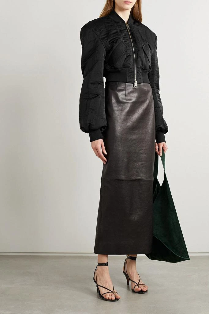 Khaite Reggie cropped crinkled-shell bomber jacket 2