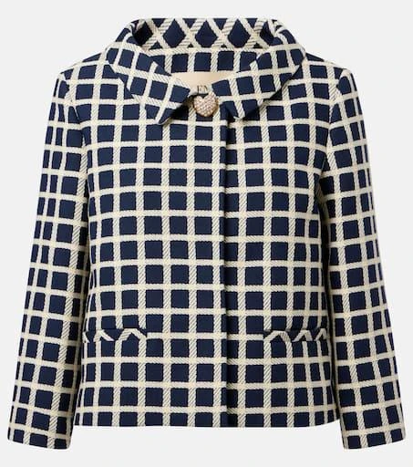 Valentino Checked wool and cotton-blend jacket 1