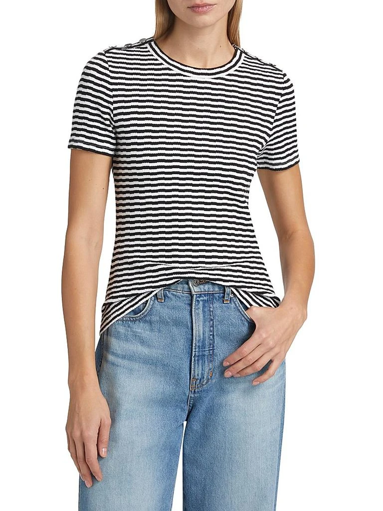 VERONICA BEARD Draya Striped Knit T-Shirt 3