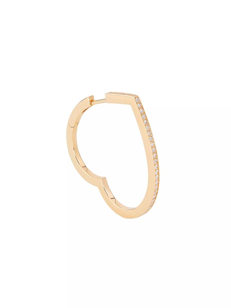 Repossi Antifer 18K Rose Gold & 0.13 TCW Diamond Large Heart Hoop Earring