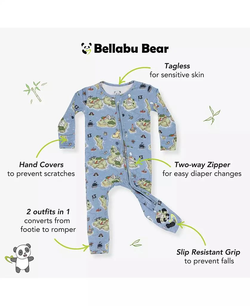 Bellabu Bear Baby Boys or Baby Girls Pirate Cove Convertible Footie 3