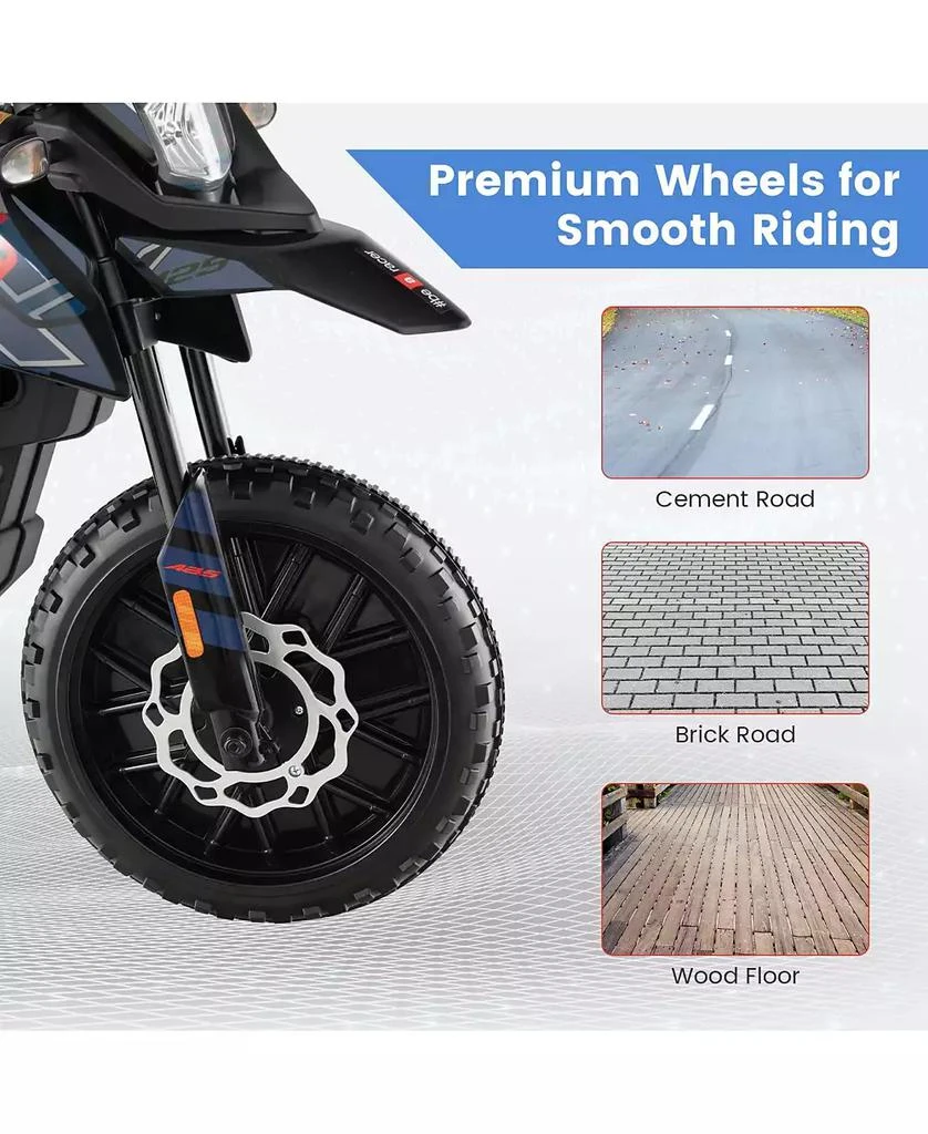 Costway 12V Licensed Aprilia Kids Ride On Motorcycle Electric Dirt Bike with Light & Music 8