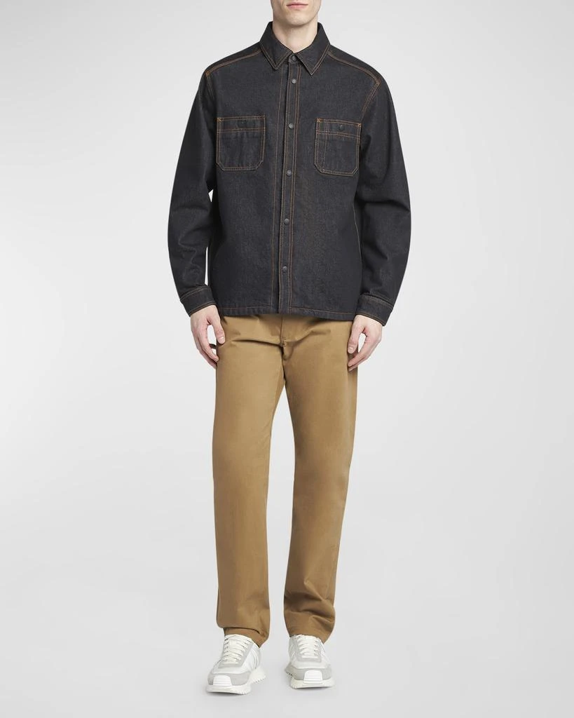 Moncler Men's Contrast Stitch Denim Shirt 2