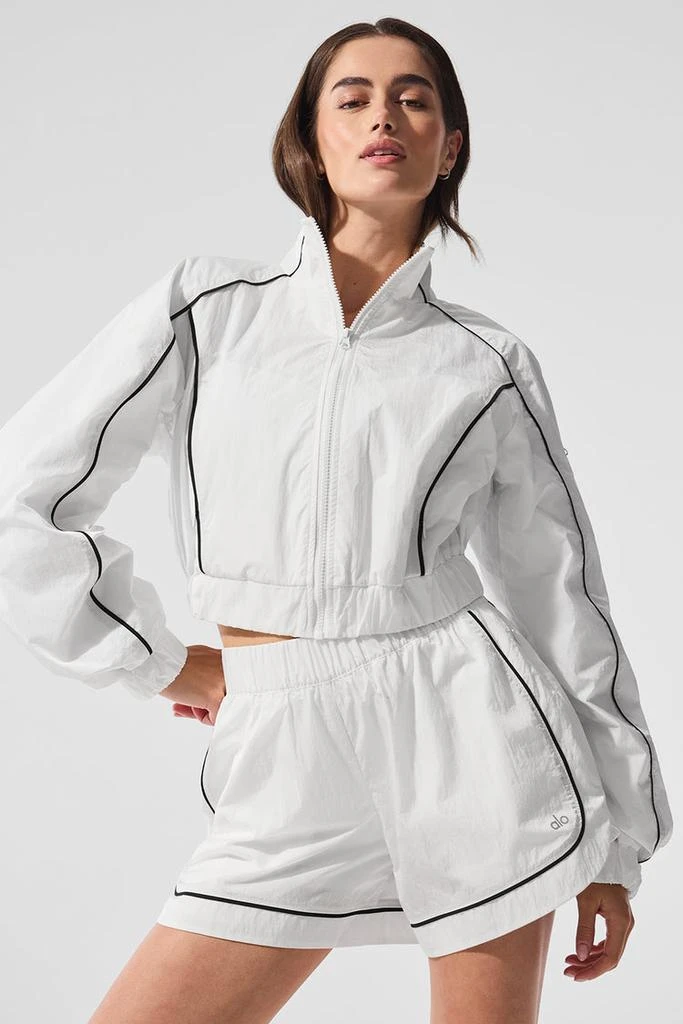 Alo Motivate Full-Zip Track Jacket - White/Black 1