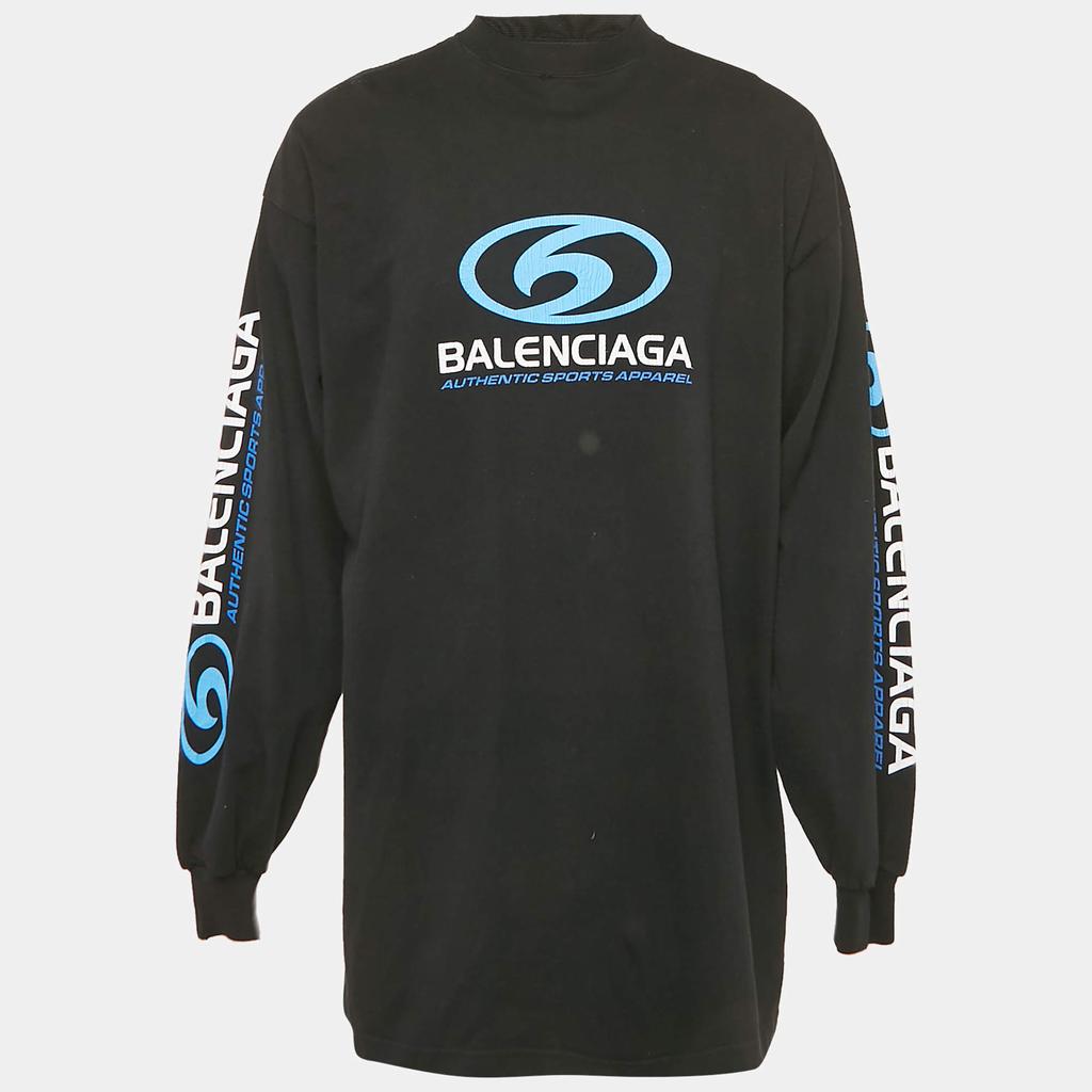 トップス BALENCIAGA Surfer long sleeve T-shirt Balenciaga Men's Surf Logo Longsleeve T-Shirt in Faded Black