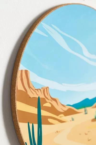 Urban Outfitters Western Round Cork Board & Icon Pin Set 3