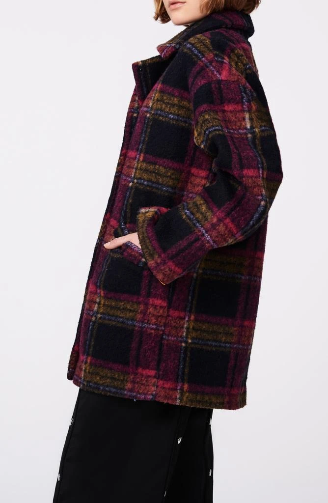 Bernardo Plaid Notch Lapel Coat 4