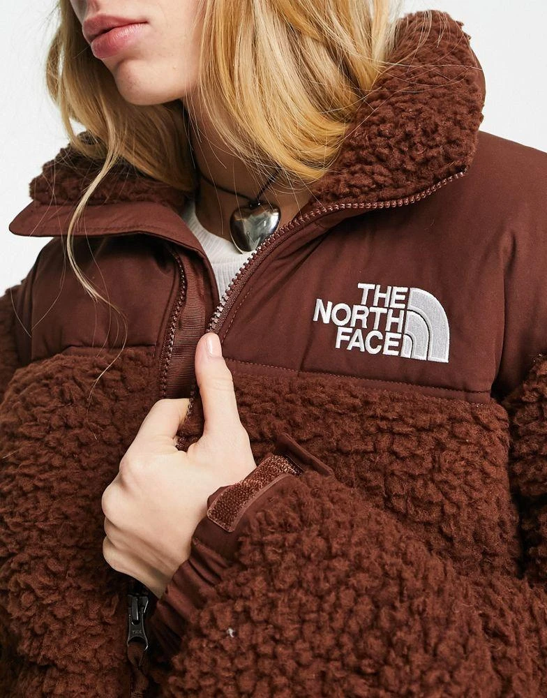 The North Face The North Face Nuptse high pile down jacket in brown 3