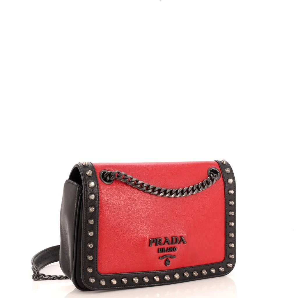 Prada Chain Flap Bag Studded Glace Calf Small 2