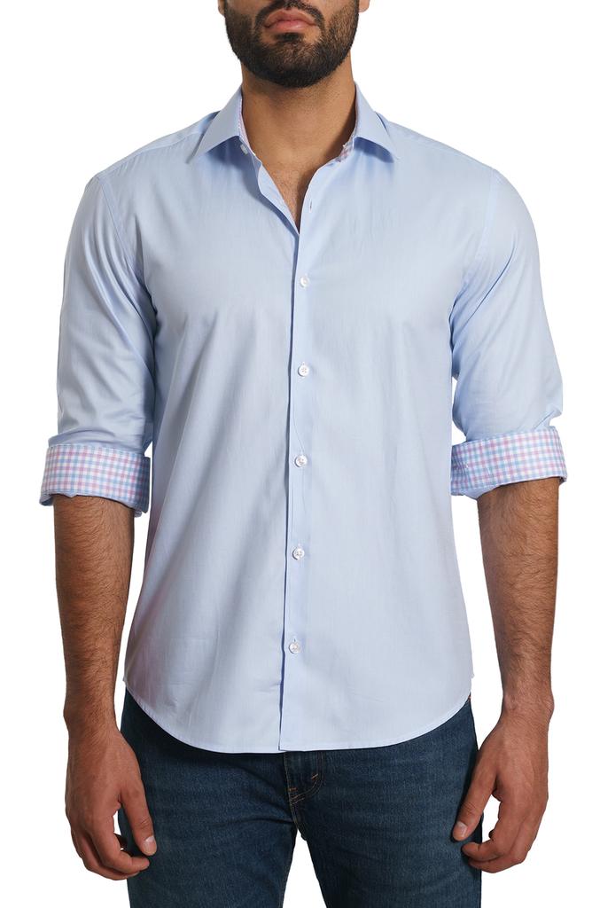 Jared Lang Solid Pima Cotton Button-Up Shirt