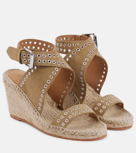 Isabel Marant Iriane studded suede espadrille wedges 1