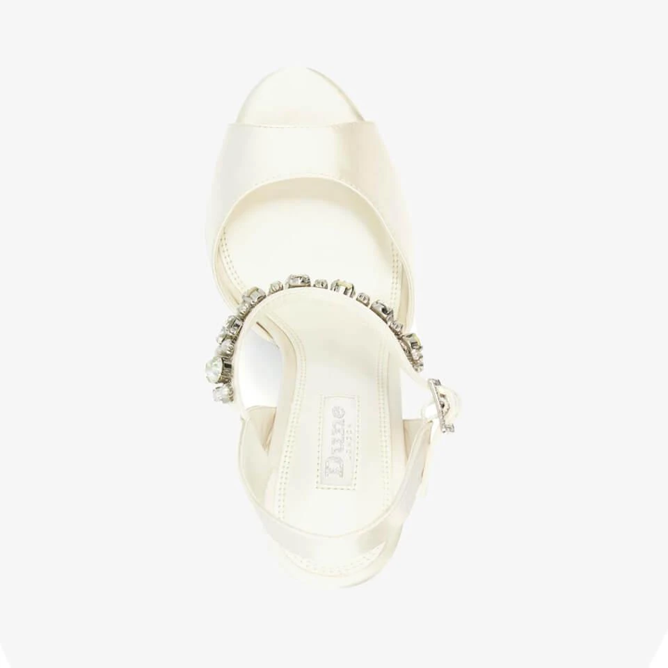 Dune DUNE LONDON MIRACLE EMBELLISHED SATIN HEELED PLATFORM SANDALS 5