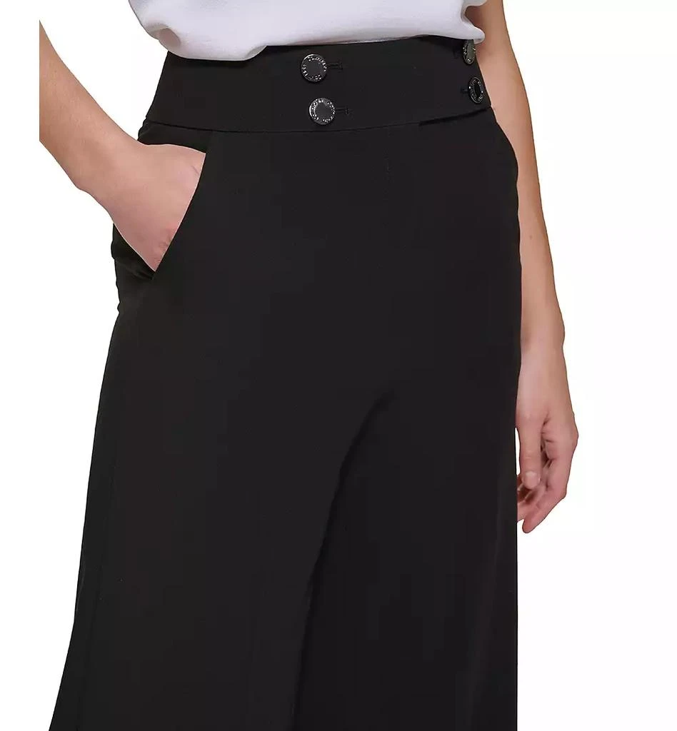 Calvin Klein Women's Whitney Button Front Wide Leg Pants 4